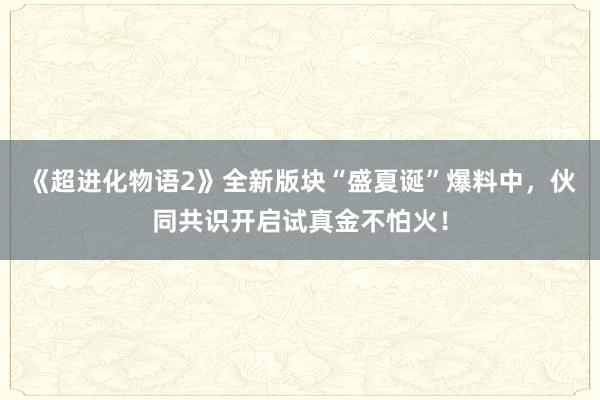 《超进化物语2》全新版块“盛夏诞”爆料中，伙同共识开启试真金不怕火！