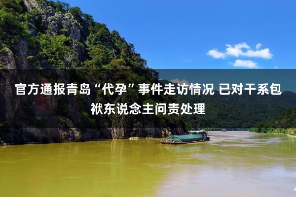 官方通报青岛“代孕”事件走访情况 已对干系包袱东说念主问责处理